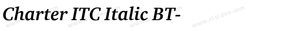 Charter ITC Italic BT字体转换